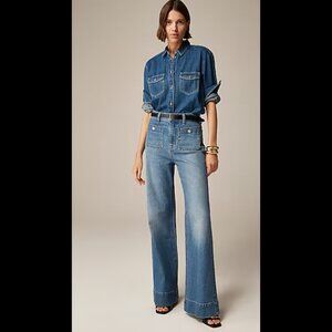 NWT! J. Crew High-rise sailor denim trouser in 1996 semi-stretch Size 27